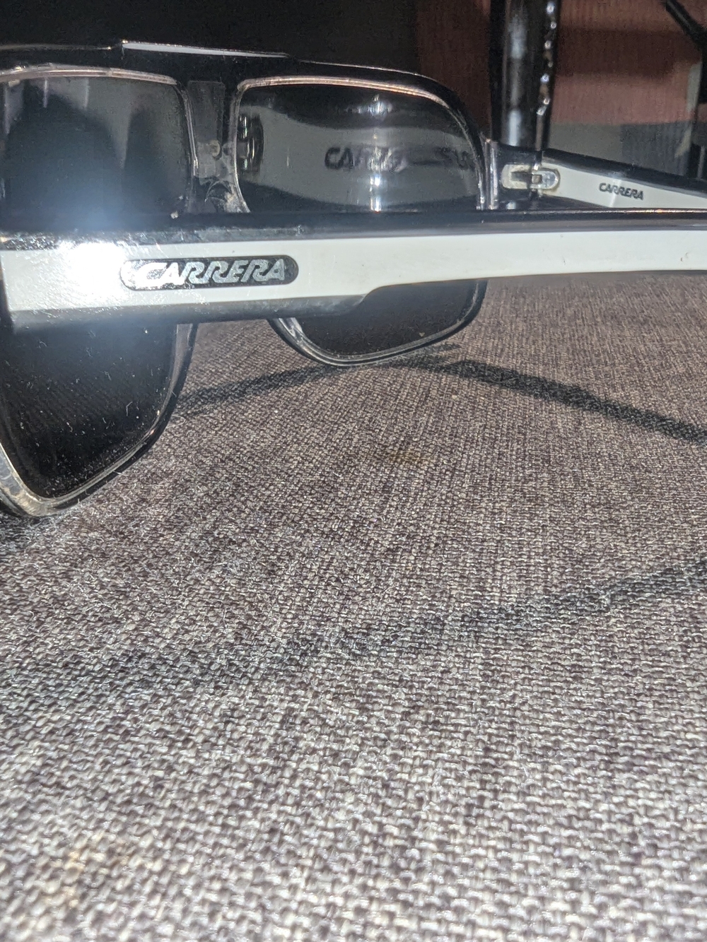 Carrera White and Black Sunglasses with Logo Accents